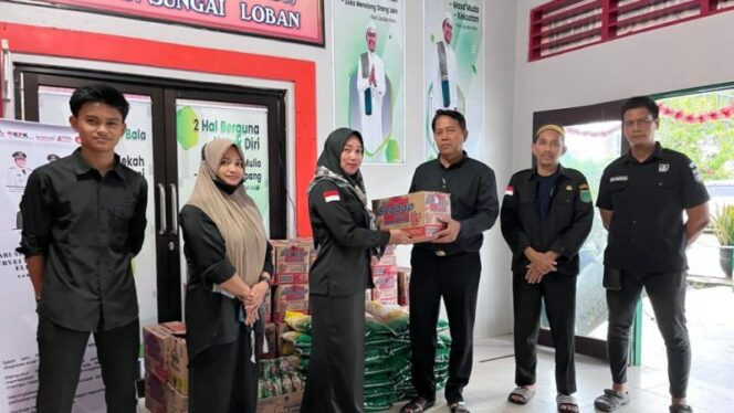 
 Dinsos Distribusikan Bantuan Banjir ke Kecamatan Sungai Loban Tanbu