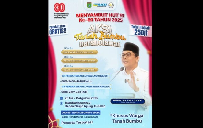 
 Aksi Tanah Bumbu Bershalawat Hadirkan Lomba Religi dan Maulid Habsy, Total Hadiah Rp 250 Juta