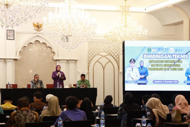 
 Bimtek Implementasi 6 SPM, Ketua TP Posyandu Tanah Bumbu Tekankan Penguatan Layanan Dasar