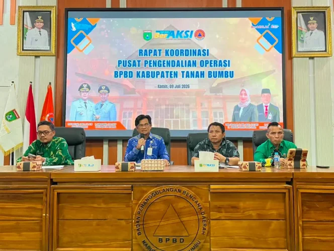 
 Hadapi Musim Kemarau, BPBD Tanah Bumbu Gelar Rapat Pusdalops-PB