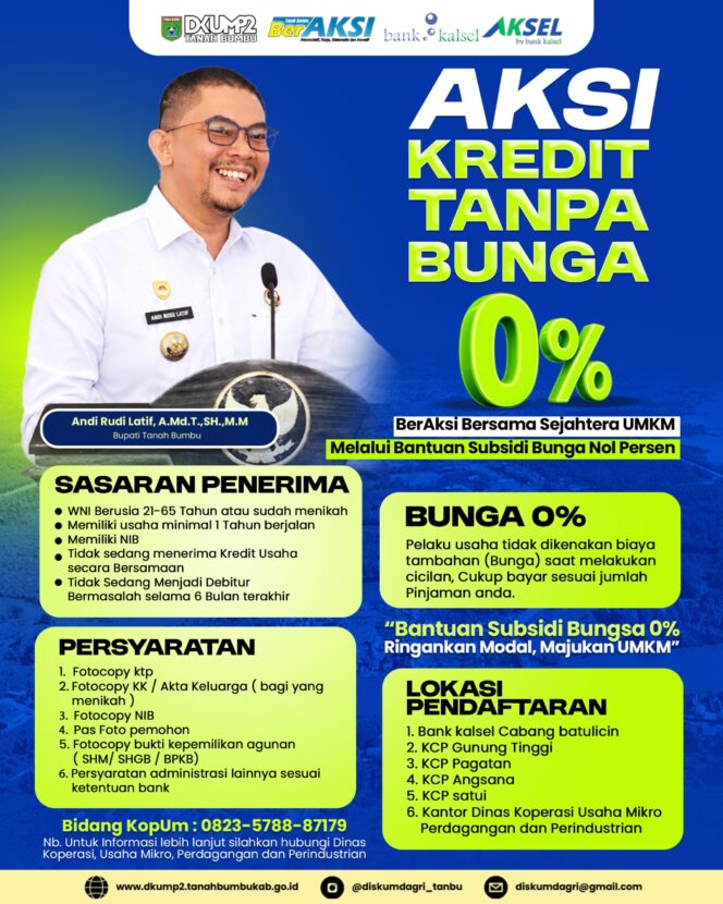 
 Bupati Andi Rudi Latif Siapkan Program Kredit Tanpa Bunga bagi Usaha Mikro
